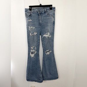 American eagle super hi- rise flare jeans